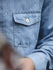 ペイントスプラッターデニムワークシャツ