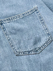 ウォッシュドデニムオープンカラーシャツ