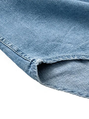 ウォッシュドデニムオープンカラーシャツ