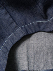 ヴィンテージウォッシュドデニム5分袖ワークシャツ