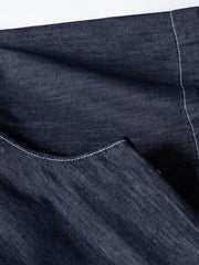 ヴィンテージウォッシュドデニム5分袖ワークシャツ