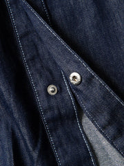 ヴィンテージウォッシュドデニム5分袖ワークシャツ