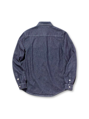 ネイビーコットンリネンワークシャツ