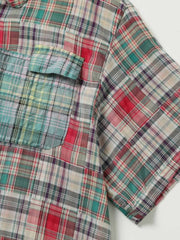マルチパッチワークチェック半袖シャツ
