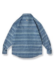 インディゴ柄 カジュアルシャツ