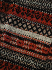 製品画像: 民族風ジャガードツイード長袖シャツの正面展示画像。独特なジャガードツイード柄と加厚デザインで、レトロな民族風スタイルを強調。ウール混紡素材で暖かさを提供。
詳細画像: ジャガードツイード柄の織り目と、ウール混紡素材の質感をアップで展示。厚手デザインが秋冬に最適な保温性を実現。