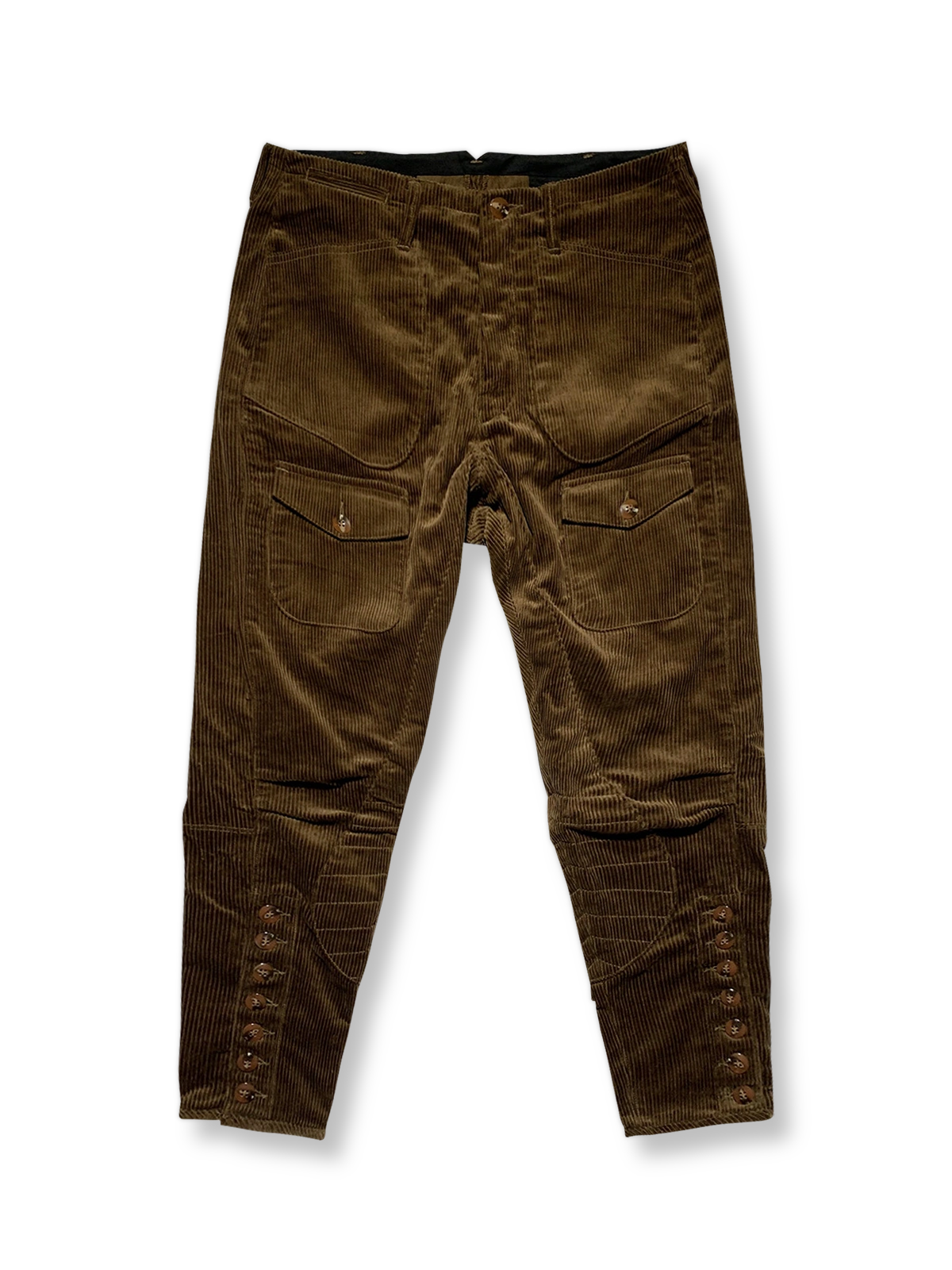 アメカジヴィンテージ コーデュロイBreechesバイカーパンツ、正面展示図