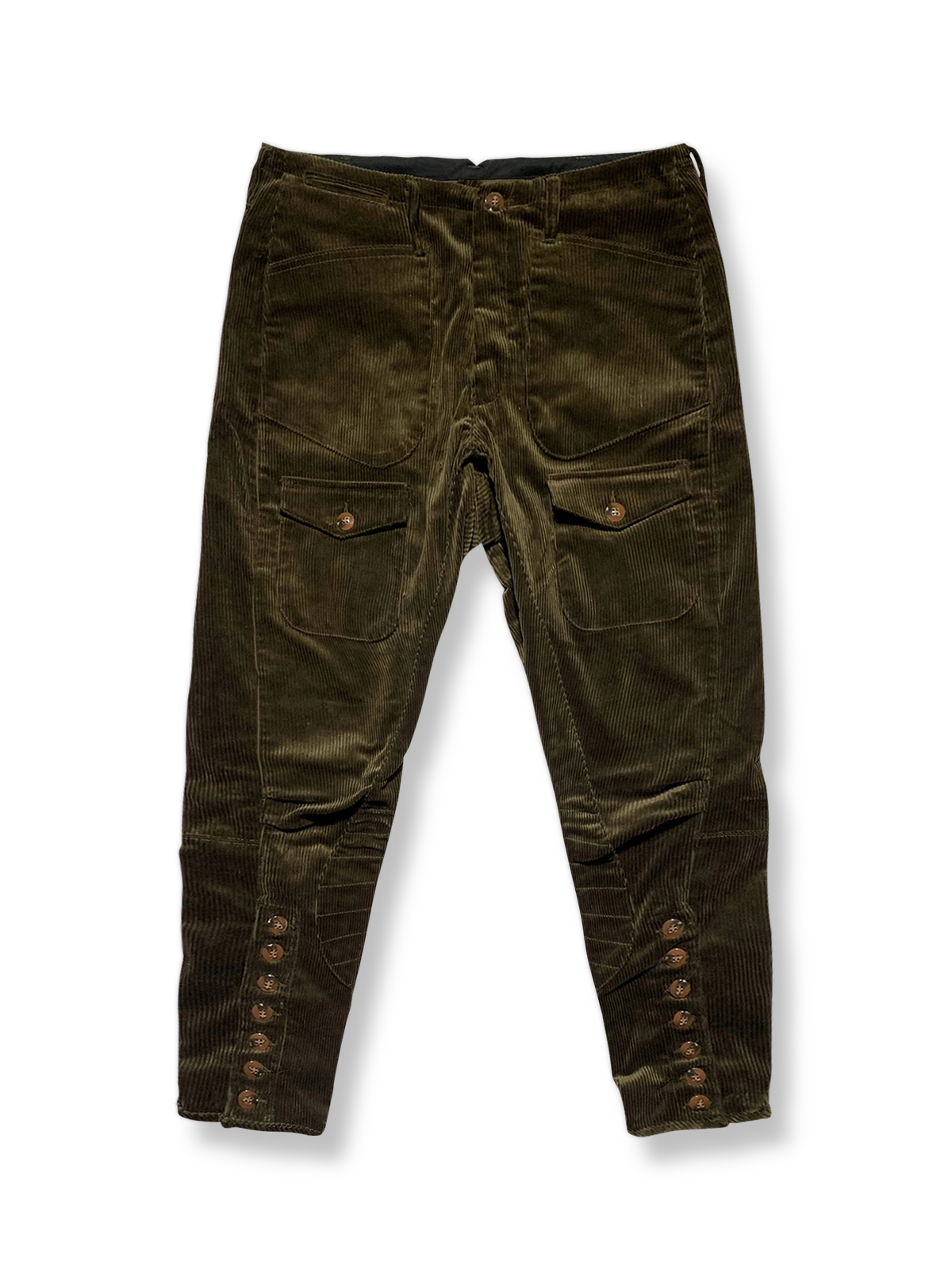 アメカジヴィンテージ コーデュロイBreechesバイカーパンツ、正面展示図