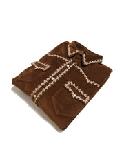 刺繍入りアメカジ西部風コーデュロイシャツ、正面と背面の全体図