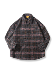 ウール混 チェック柄 シャツ