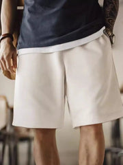 リブウエスト配色ドローコード 5分丈スウェットショーツ