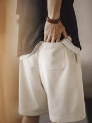 リブウエスト配色ドローコード 5分丈スウェットショーツ