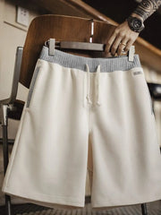 リブウエスト配色ドローコード 5分丈スウェットショーツ