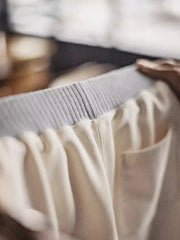 リブウエスト配色ドローコード 5分丈スウェットショーツ