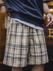 タータンチェック ドローストリングショーツ