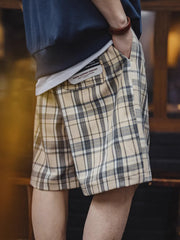 タータンチェック ドローストリングショーツ