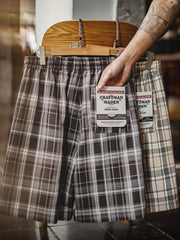 タータンチェック ドローストリングショーツ