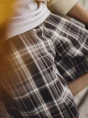 タータンチェック ドローストリングショーツ