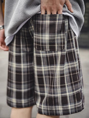 タータンチェック ドローストリングショーツ