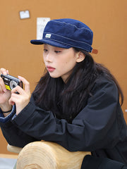 フラット トップ ショートブリム デニム ハット