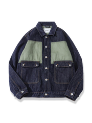 パッチワーク ポケット付きデニムジャケット