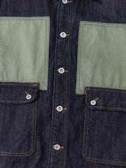 パッチワーク ポケット付きデニムジャケット