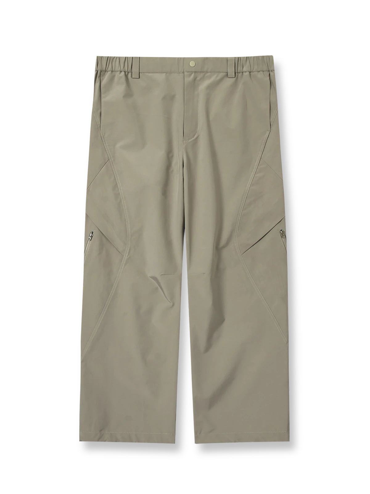 製品画像: アウトドアハイキングシェルパンツ全体展示 - アウトドアやスポーツに最適な機能的なデザイン。
詳細画像: 異形カッティングとジップポケットのディテール展示 - 立体感のあるビジュアルと収納力。