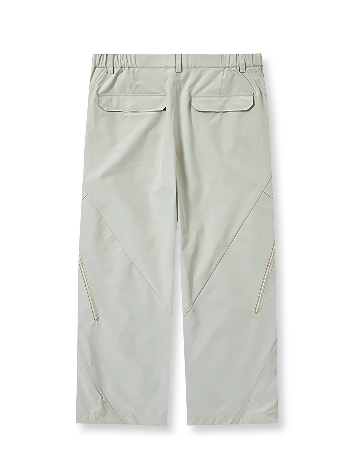 製品画像: アウトドアハイキングシェルパンツ全体展示 - アウトドアやスポーツに最適な機能的なデザイン。
詳細画像: 異形カッティングとジップポケットのディテール展示 - 立体感のあるビジュアルと収納力。