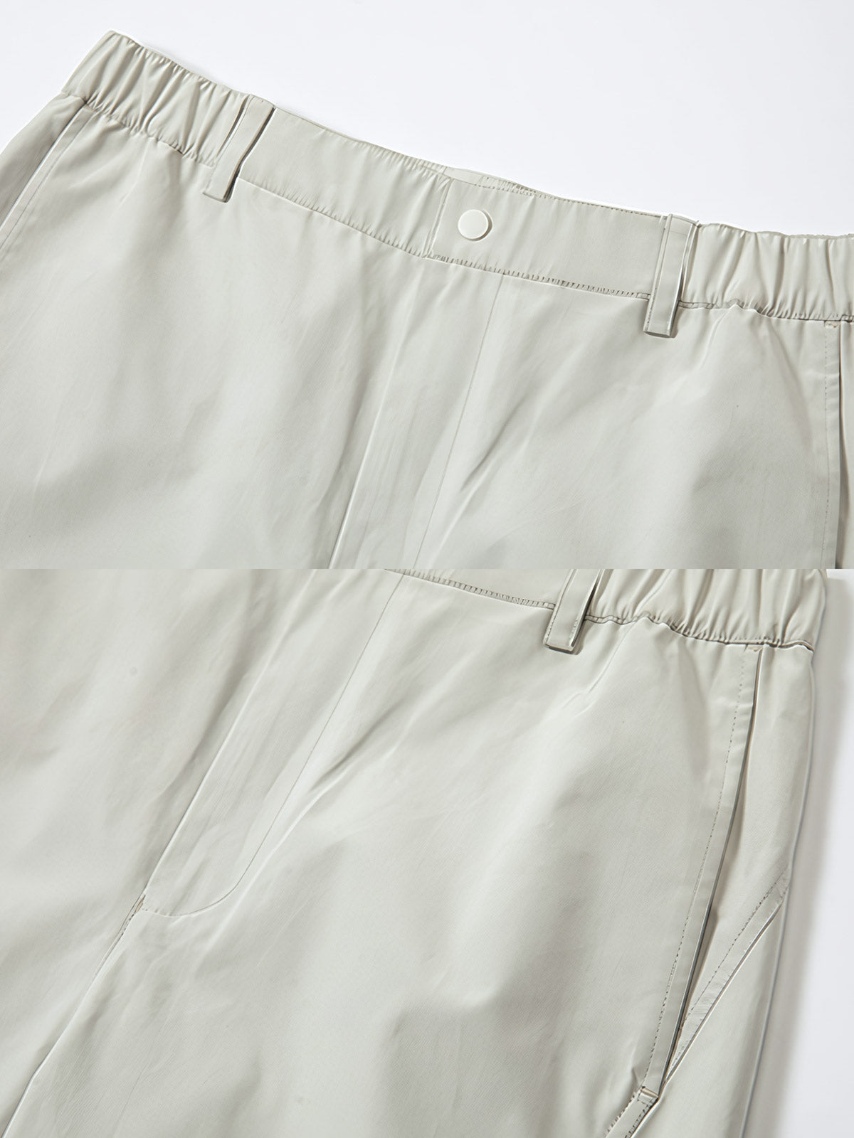 製品画像: アウトドアハイキングシェルパンツ全体展示 - アウトドアやスポーツに最適な機能的なデザイン。
詳細画像: 異形カッティングとジップポケットのディテール展示 - 立体感のあるビジュアルと収納力。