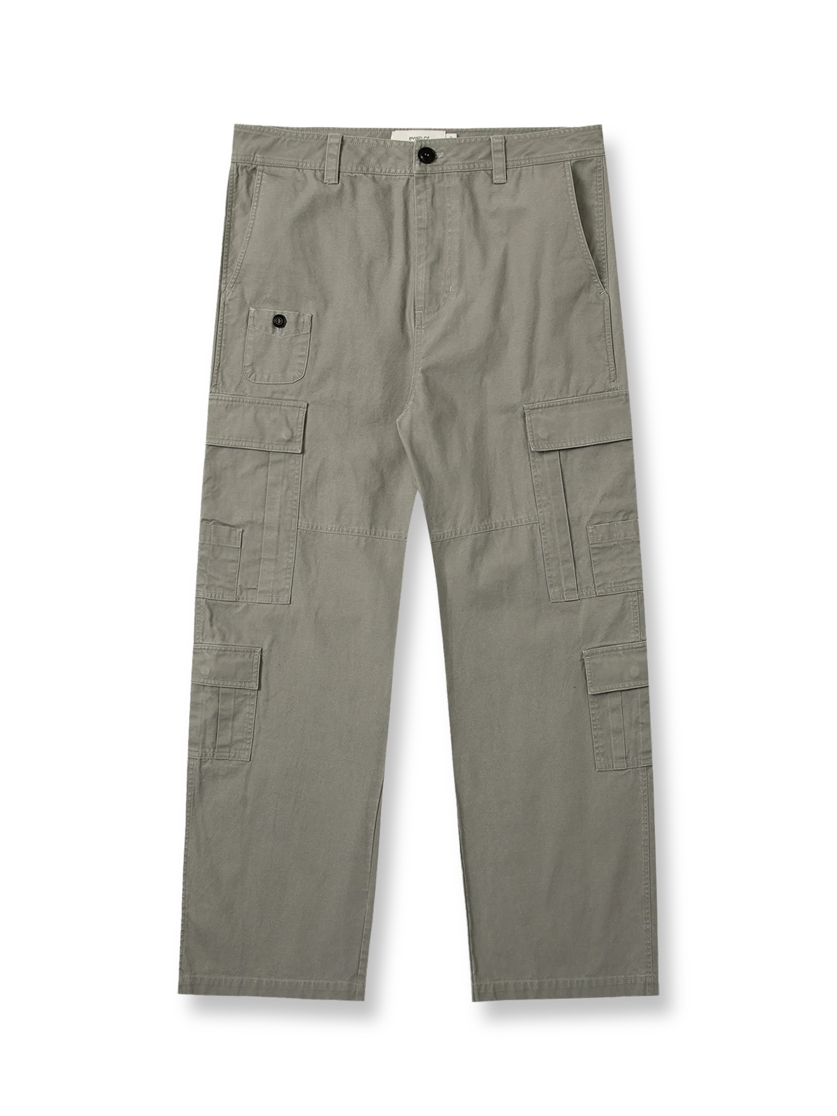 製品画像: 日本製コットンの重厚ウォッシュ加工 四つポケット付き ストレート ワークパンツ 全体展示。クラシックでレトロなデザインが特徴。
詳細画像: 四つポケットのディテールとウォッシュ加工の質感を強調したクローズアップ画像。