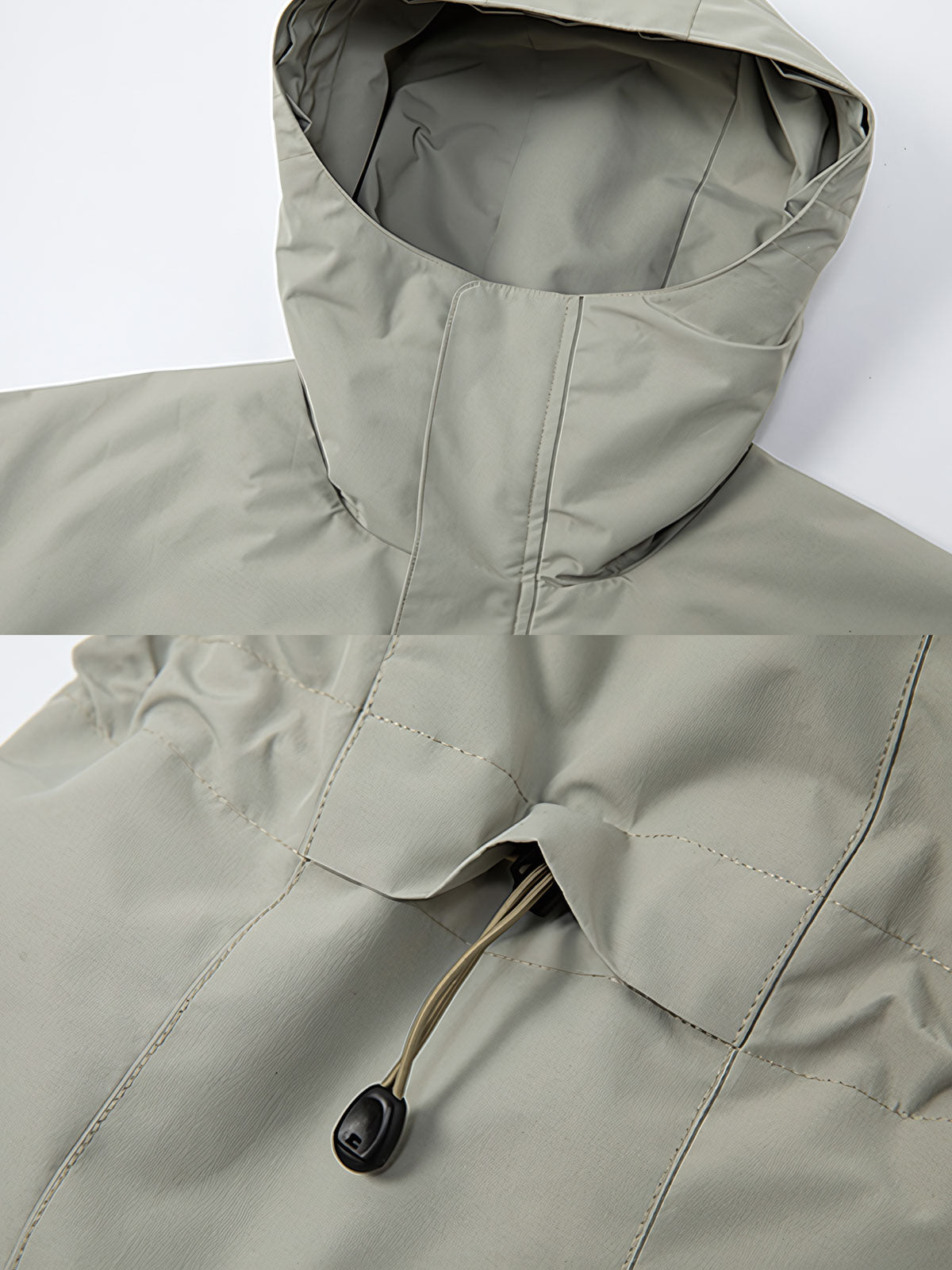 製品画像: アウトドアワークシェルジャケット全体展示 - 冬の防寒に最適な多機能シェルジャケット。
詳細画像: フロントの大きなポケットと背面ジップポケットのディテール展示 - 実用的な収納スペースが魅力。