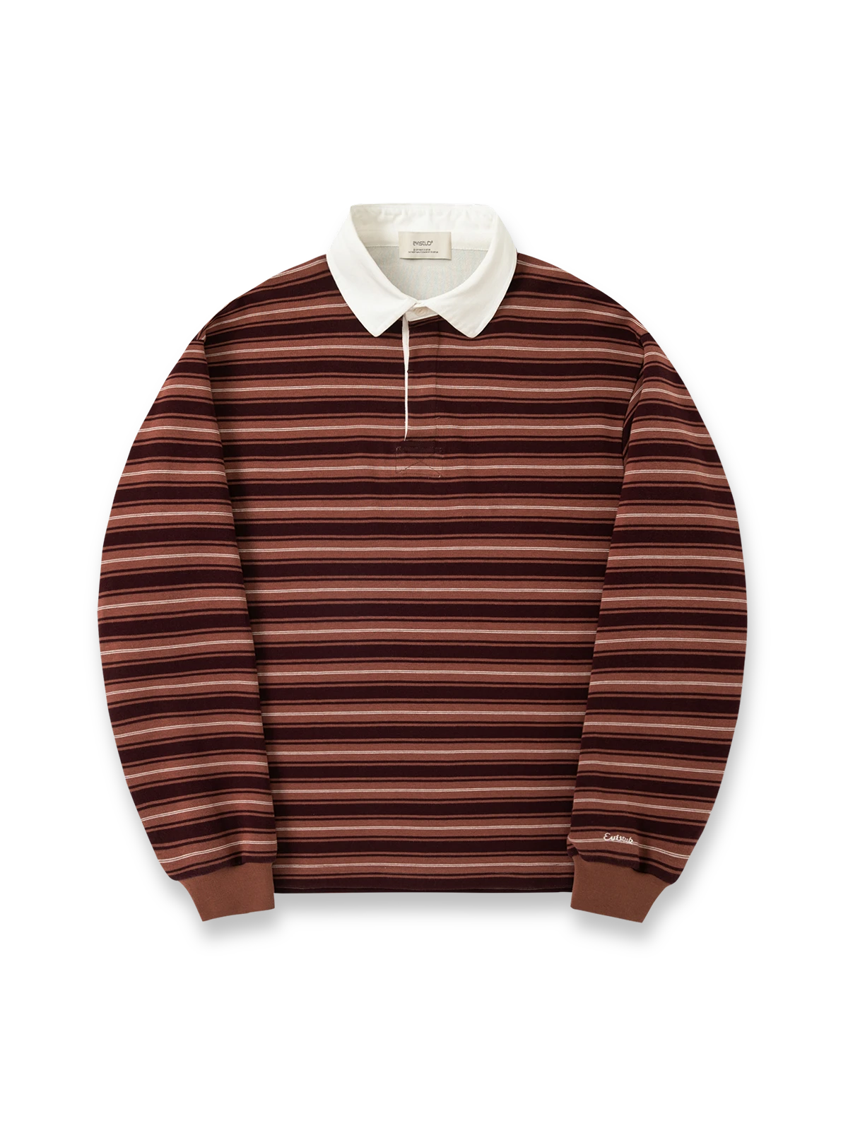 製品画像: 350Gアメカジ風ヴィンテージバイカラーストライプニットポロシャツ正面展示
詳細画像: バイカラーストライプとクラシックな襟のディテール