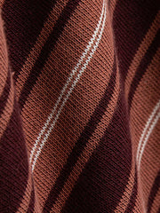 製品画像: 350Gアメカジ風ヴィンテージバイカラーストライプニットポロシャツ正面展示
詳細画像: バイカラーストライプとクラシックな襟のディテール