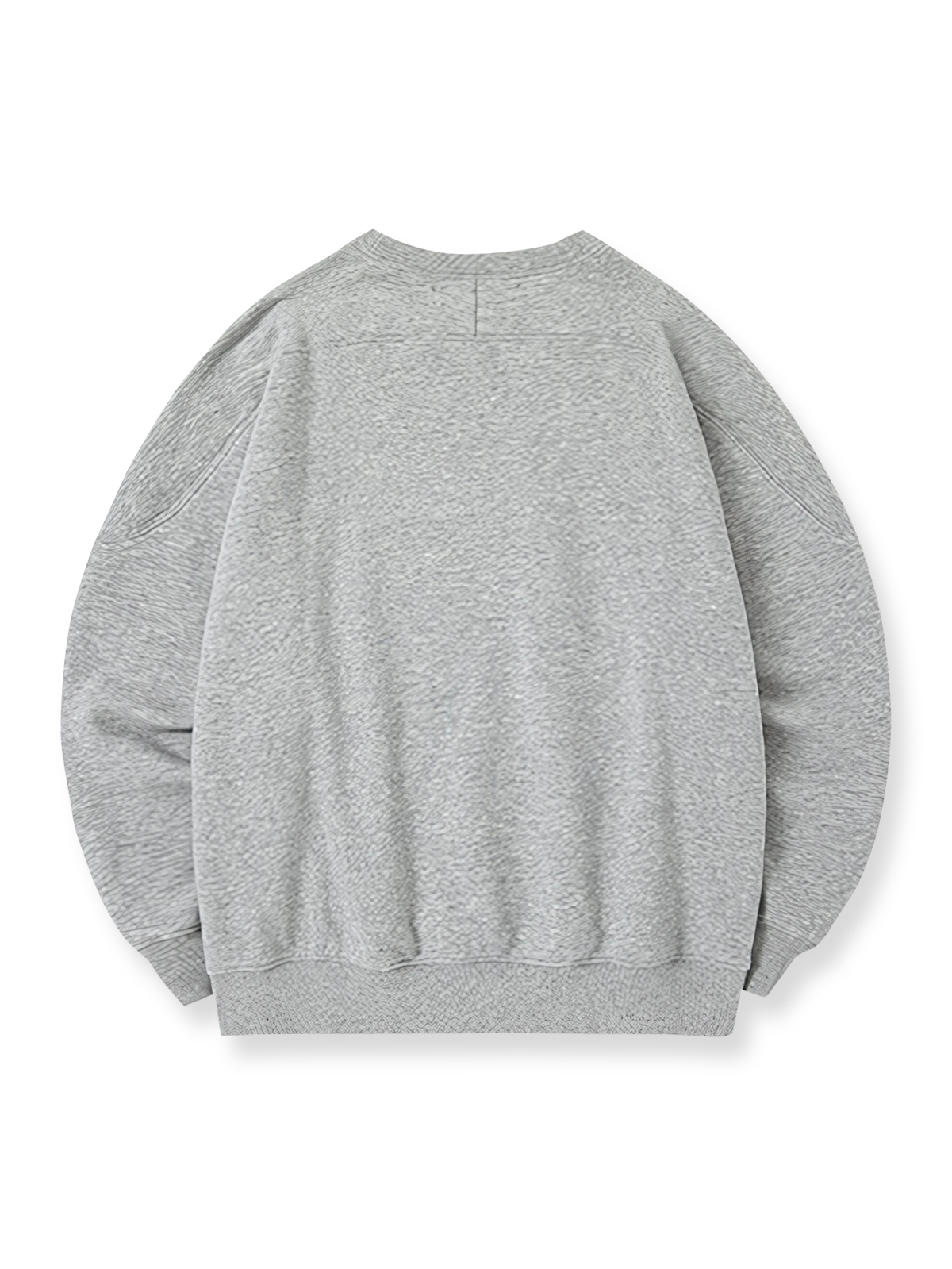 製品画像: フロッキー加工のジャパニーズテイストカーボンブラッシュスウェットの正面展示。秋冬に最適な柔らかい素材感とクラシックなスポーツスタイルを強調。
詳細画像: フロッキー加工とカーボンブラッシュ生地の質感ディテール展示。高品質な柔らかさと耐久性をアピール。