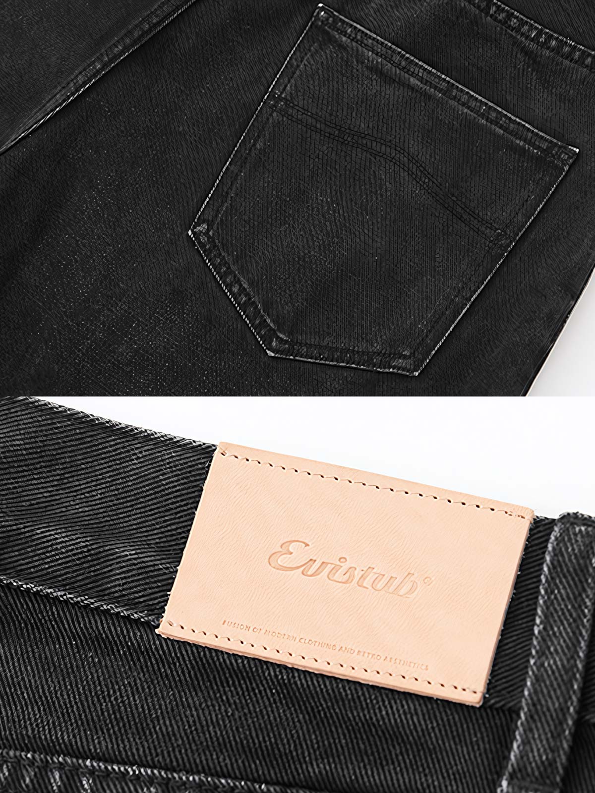 製品画像: アメリカンヴィンテージ ワイドデニムパンツの全体展示。高品質な13OZデニムを使用した、酵素洗い加工でヴィンテージ感を引き立てたデザイン。
詳細画像: 酵素洗い加工とデニムの質感ディテールの特写。繊細な質感と自然なヴィンテージトーンが強調されており、素材感が伝わる画像。