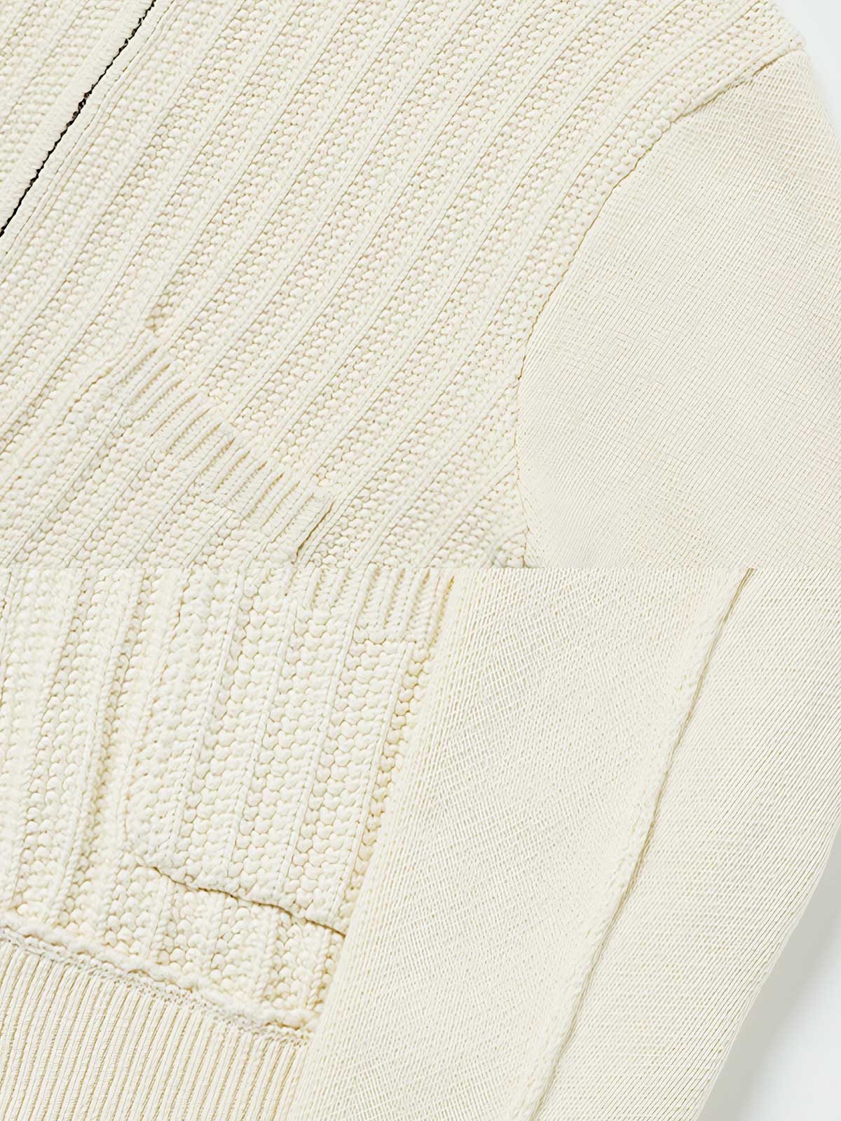 製品画像: ジャパニーズテイストの重厚なレトロケーブル編みニットカーディガンの全体展示。秋冬に最適な温かさとスタイルを兼ね備えたアイテム。
詳細画像: 太い編み目とケーブル模様のディテールを強調した展示。高品質な素材がもたらす柔軟さと安定性をアピール。