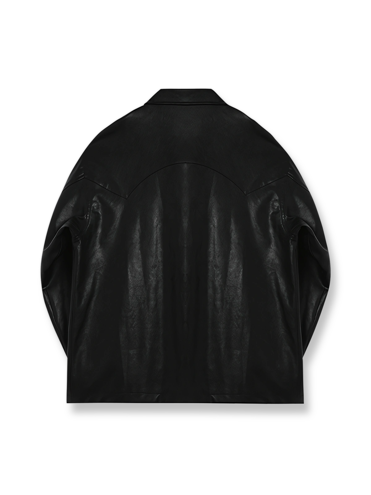 ブラックのヴィンテージハンティングスタイルミドルレザージャケットの正面展示