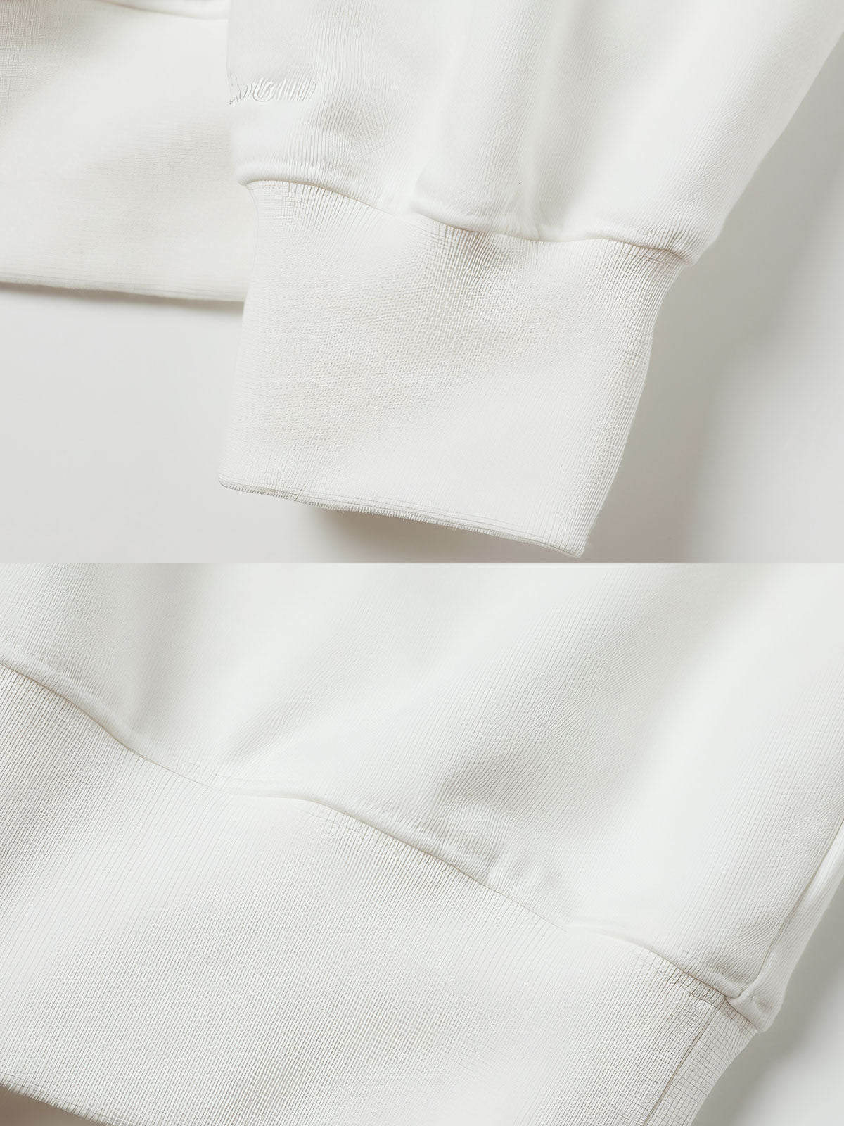 製品画像: ハーフジップ スタンドカラー スウェットの正面展示図。シンプルでありながら洗練されたアメカジスタイルを強調し、クラシックなデザインと快適さを兼ね備えたアイテム。
詳細画像: ハーフジップディテールとスタンドカラー部分のクローズアップ。しっかりとした手触りと滑らかな表面感を持つ高品質コットンポリエステル混紡素材のディテールにフォーカス。