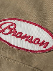 刺繍パッチ付きガソリンスタンドワークシャツ