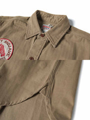 刺繍パッチ付きガソリンスタンドワークシャツ