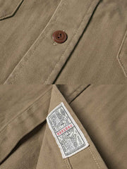 刺繍パッチ付きガソリンスタンドワークシャツ