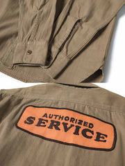 刺繍パッチ付きガソリンスタンドワークシャツ