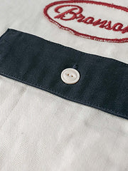 刺繍パッチ付きガソリンスタンドワークシャツ