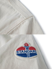 刺繍パッチ付きガソリンスタンドワークシャツ