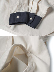 刺繍パッチ付きガソリンスタンドワークシャツ