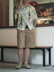 浮世絵 竹林とトラ キューバカラー半袖シャツ