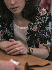 浮世絵 竹林とトラ キューバカラー半袖シャツ