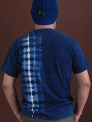 ハンドメイド藍染めタイダイ綿質Tシャツ