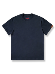 綿紡績刺繍クルーネックTシャツ