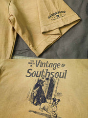 ヴィンテージプリント 植物染Tシャツ